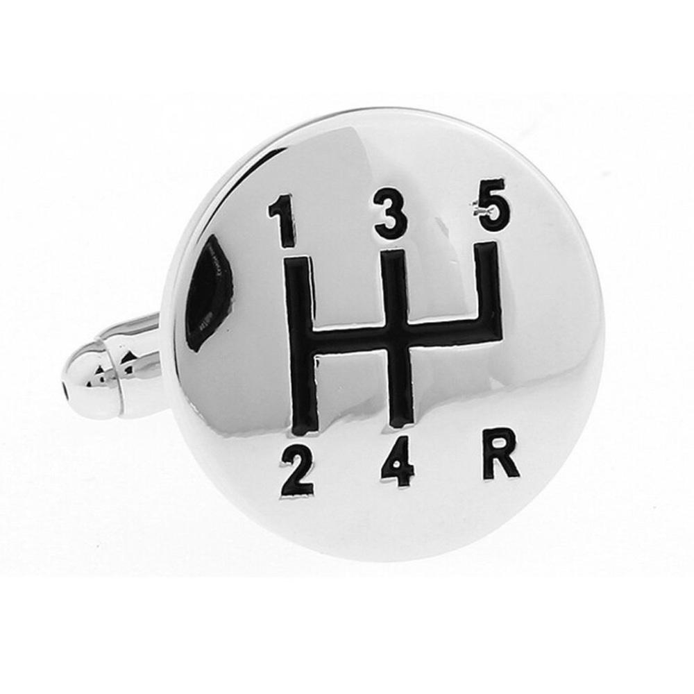 5 Speed Silver 5th Gearshift Cufflinks - Picture 3 of 16